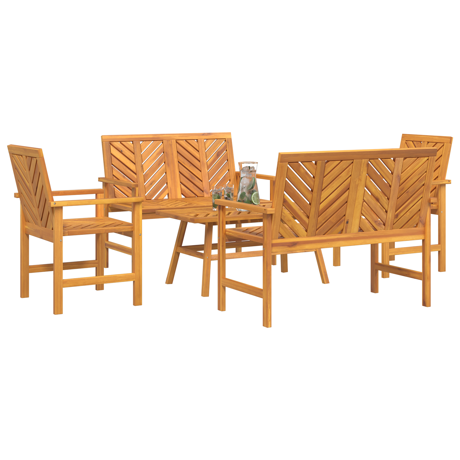 vidaXL Set lounge pentru grădină 5 Piese din lemn solid de acacia