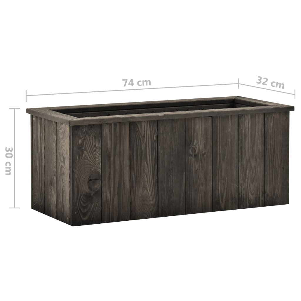 vidaXL Strat înălțat, gri închis, 74 x 32 x 30 cm, lemn masiv de pin vidaXL Strat înălțat, gri închis, 74 x 32 x 30 cm, lemn masiv de pin