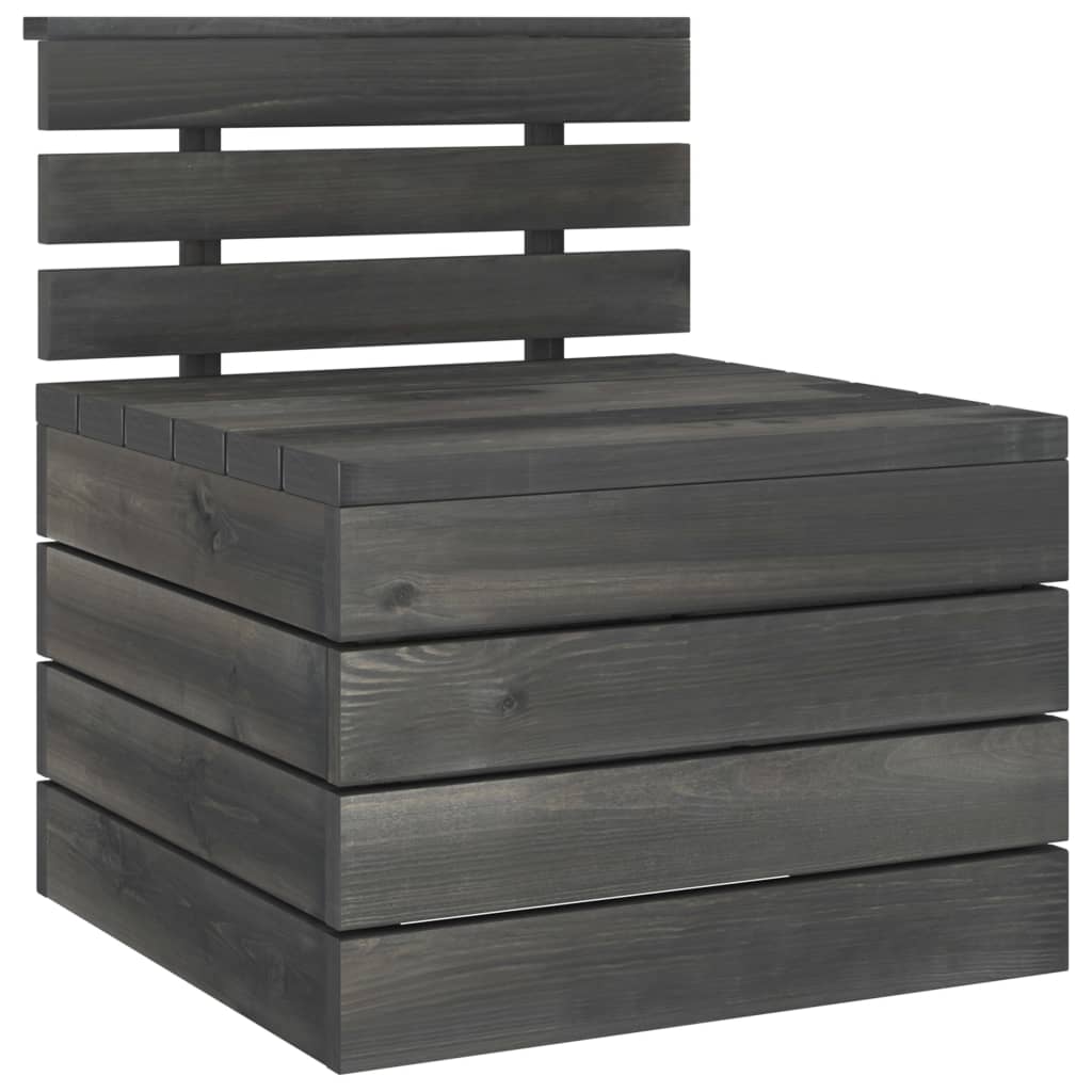 vidaXL Set mobilier grădină din paleți, 2 piese, gri închis, lemn pin vidaXL Set mobilier grădină din paleți, 2 piese, gri închis, lemn pin
