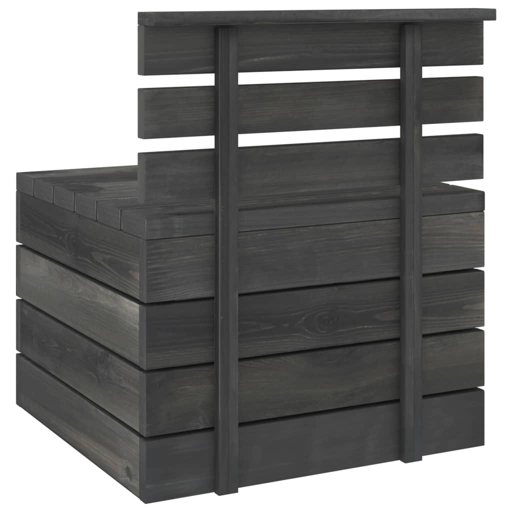 vidaXL Set mobilier grădină din paleți, 2 piese, gri închis, lemn pin vidaXL Set mobilier grădină din paleți, 2 piese, gri închis, lemn pin