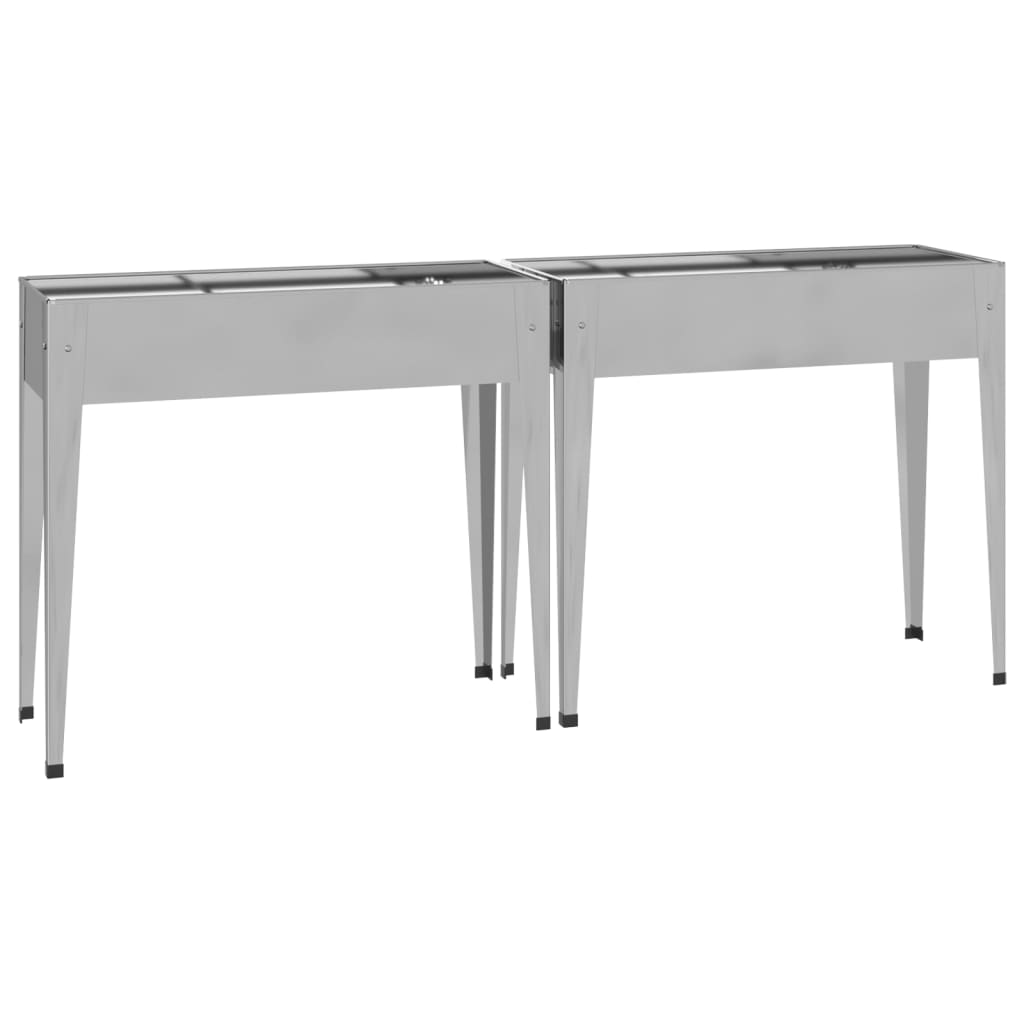 vidaXL Jardiniere de grădină, 2 buc., oțel galvanizat