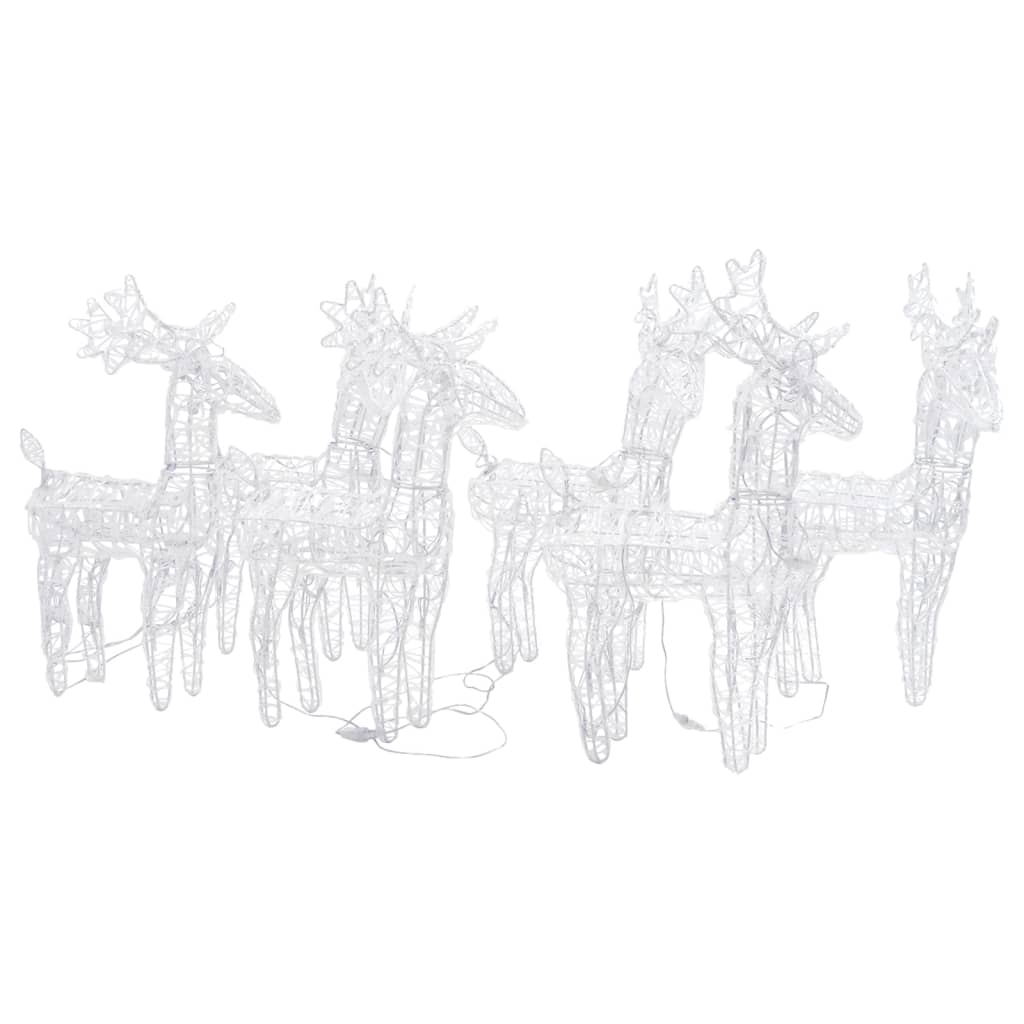 vidaXL Reni de Crăciun, 6 buc., multicolor, 240 LED-uri, acril