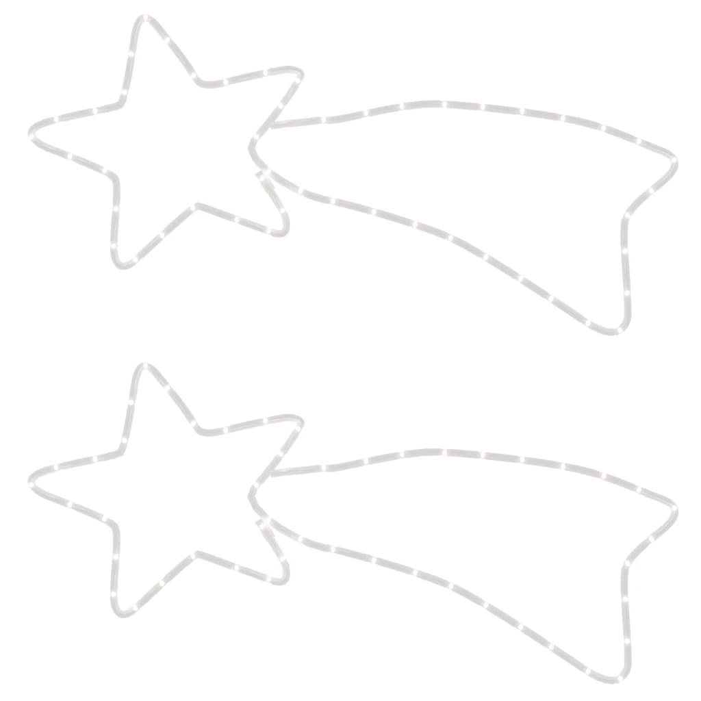 vidaXL Figurină cometă de Crăciun 48 LED-uri 2 buc. alb cald 65x28 cm