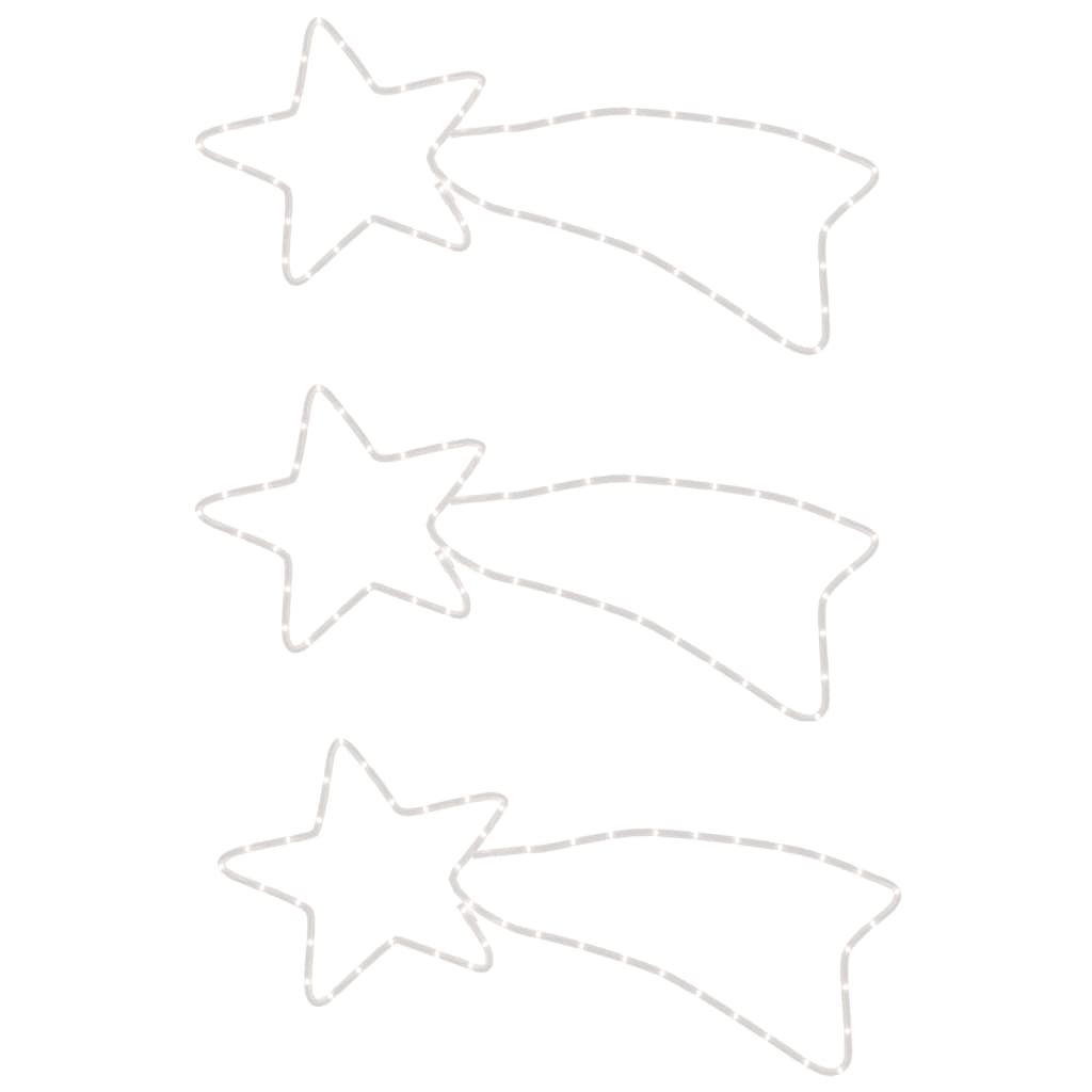 vidaXL Figurină cometă de Crăciun 48 LED-uri 3 buc. alb cald 65x28 cm