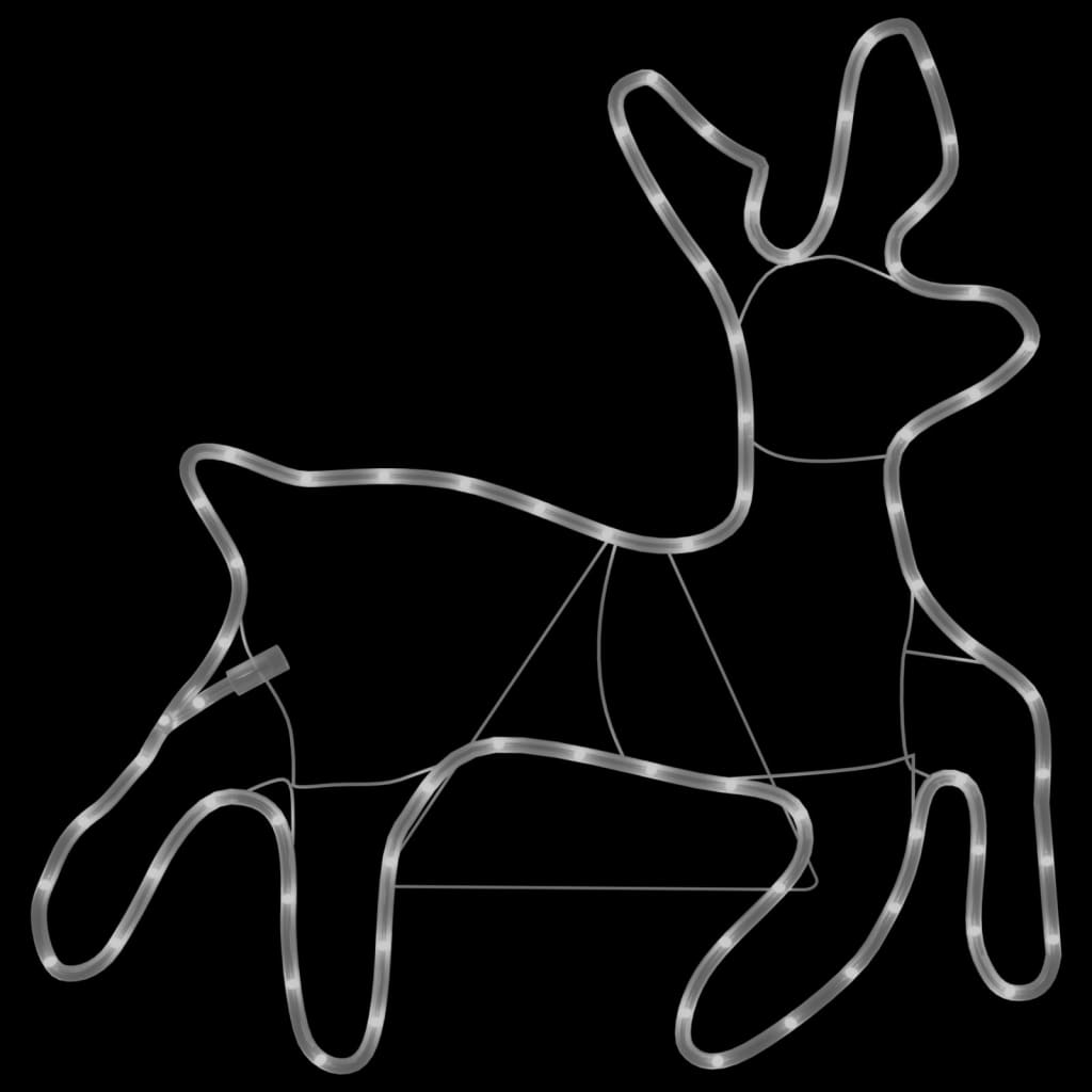 vidaXL Figurină ren de Crăciun cu LED, 2 buc., alb cald, 57x55x4,5 cm