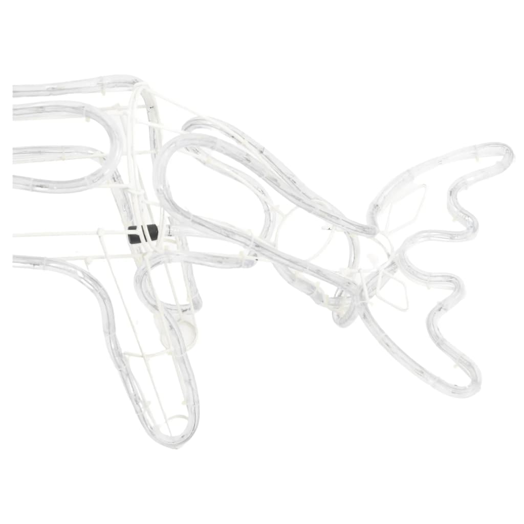 vidaXL Figurină ren de Crăciun, 2 buc., alb cald, 73x31x45 cm