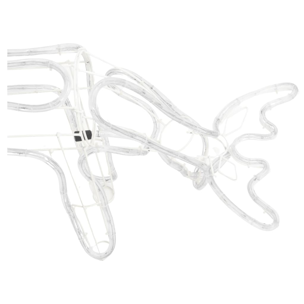 vidaXL Figurină ren de Crăciun, 3 buc., alb cald, 73x31x45 cm