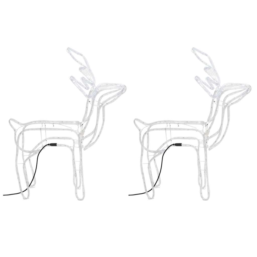 vidaXL Figurină ren de Crăciun, 3 buc., alb rece, 76x42x87 cm