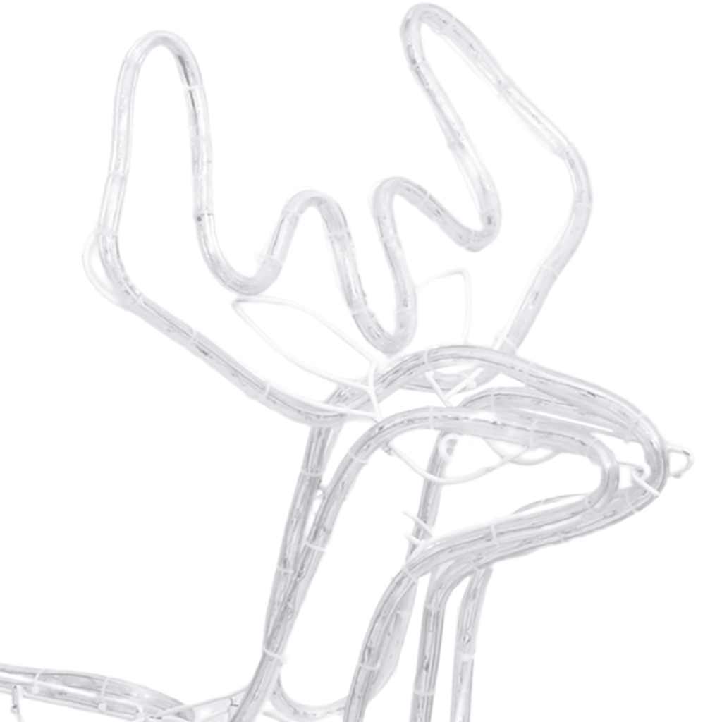 vidaXL Figurină ren de Crăciun, 3 buc., alb rece, 76x42x87 cm