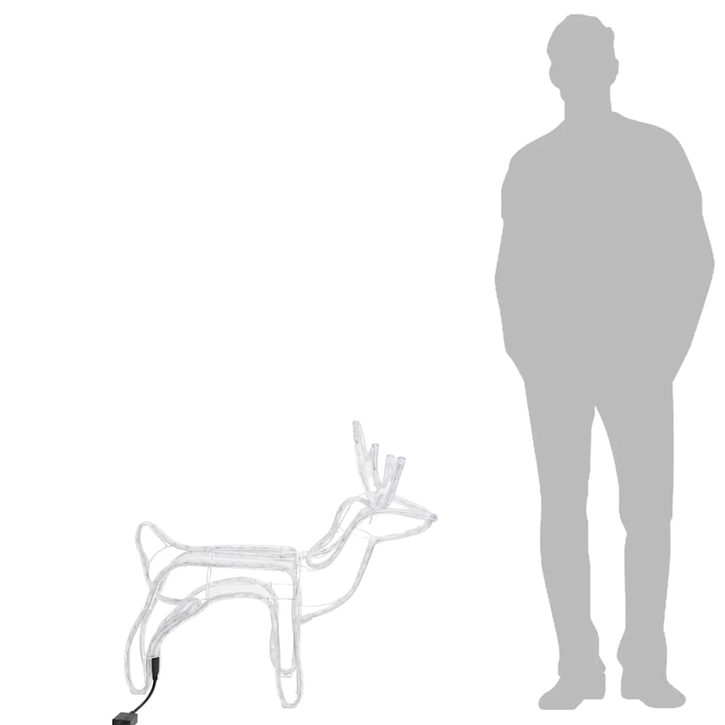 vidaXL Figurină ren de Crăciun, 3 buc., alb rece, 60x30x60 cm