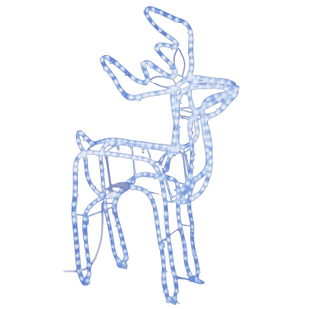 vidaXL Set de figurine ren de Crăciun, 3 piese, alb rece