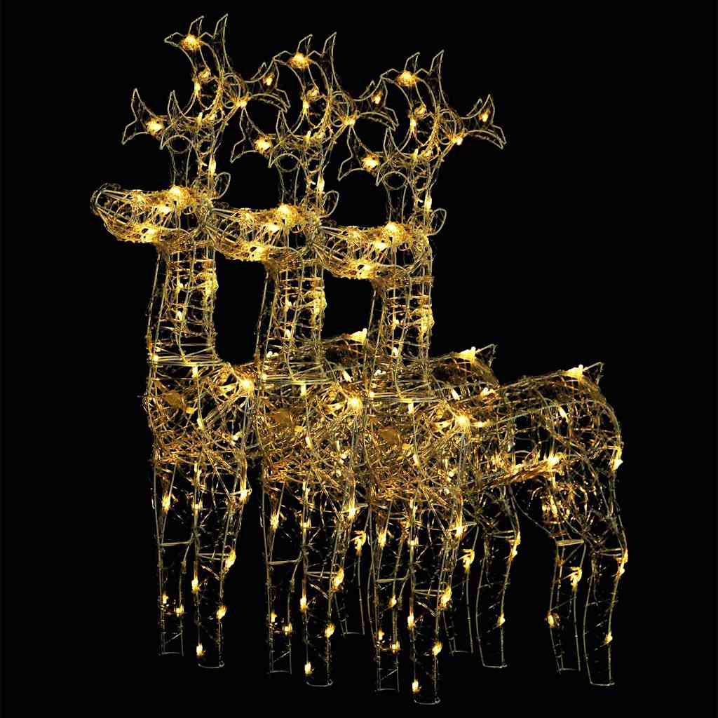 vidaXL Decorațiuni reni de Crăciun, 3 buc., 60x16x100 cm, acril vidaXL Decorațiuni reni de Crăciun, 3 buc., 60x16x100 cm, acril