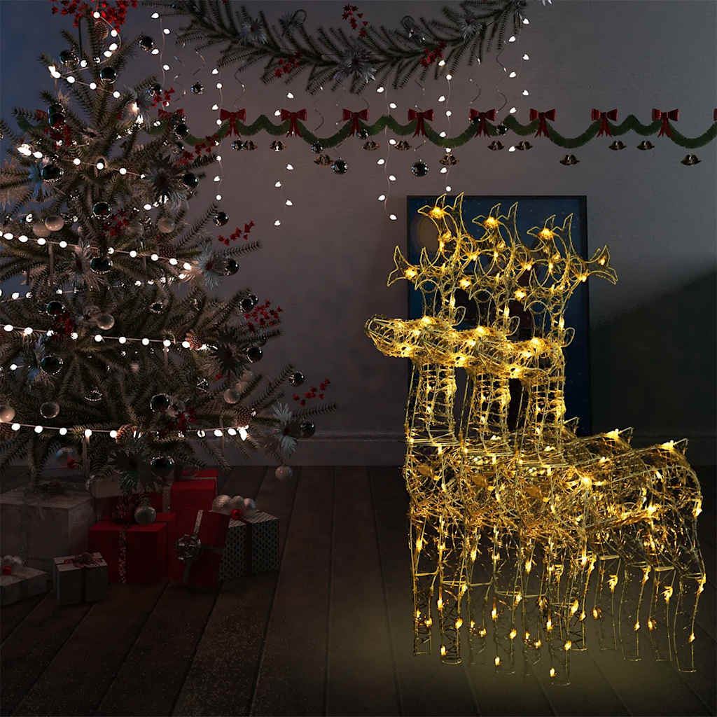 vidaXL Decorațiuni reni de Crăciun, 3 buc., 60x16x100 cm, acril vidaXL Decorațiuni reni de Crăciun, 3 buc., 60x16x100 cm, acril