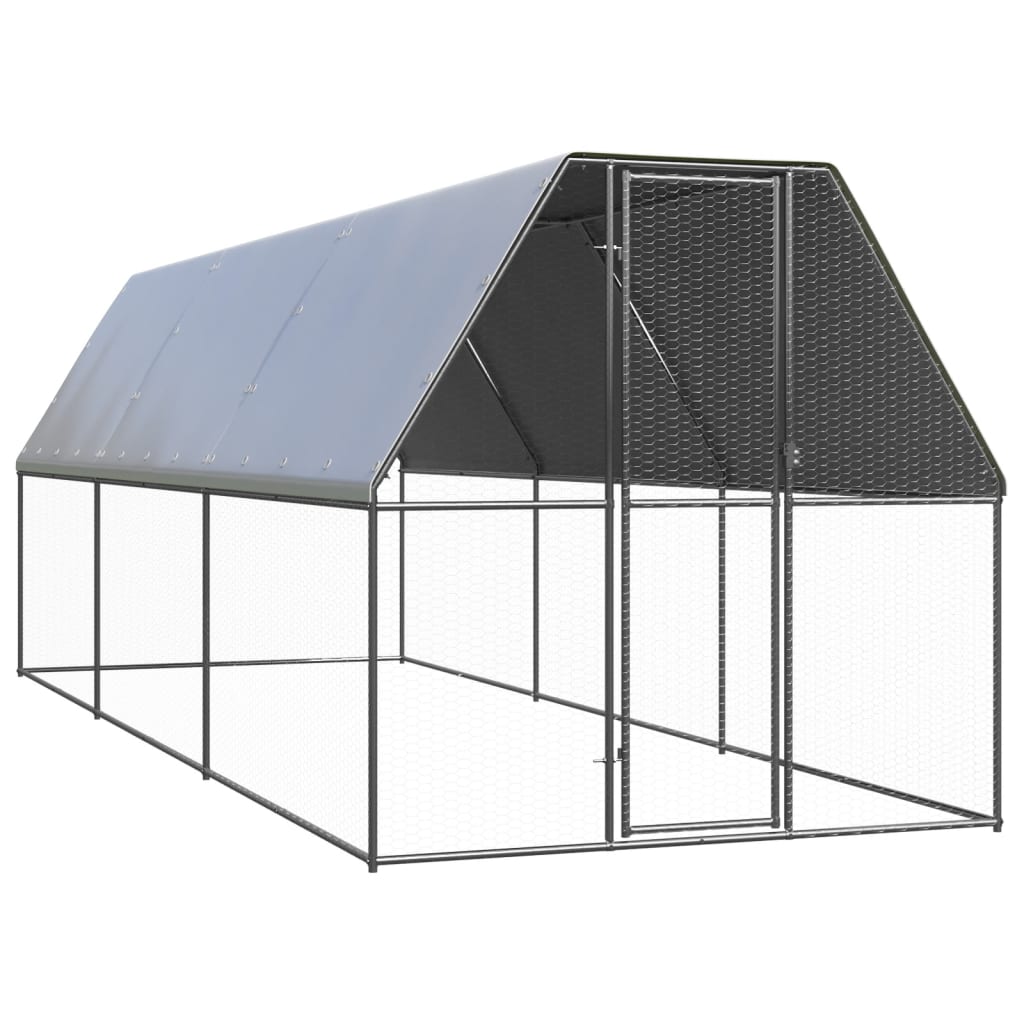 vidaXL Coteț de păsări pentru exterior, 2x6x2 m, oțel galvanizat vidaXL Coteț de păsări pentru exterior, 2x6x2 m, oțel galvanizat
