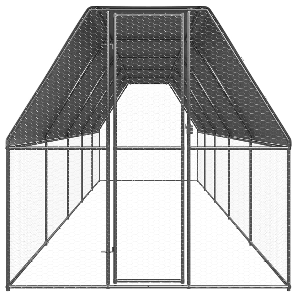 vidaXL Coteț de păsări pentru exterior, 2x10x2 m, oțel galvanizat vidaXL Coteț de păsări pentru exterior, 2x10x2 m, oțel galvanizat