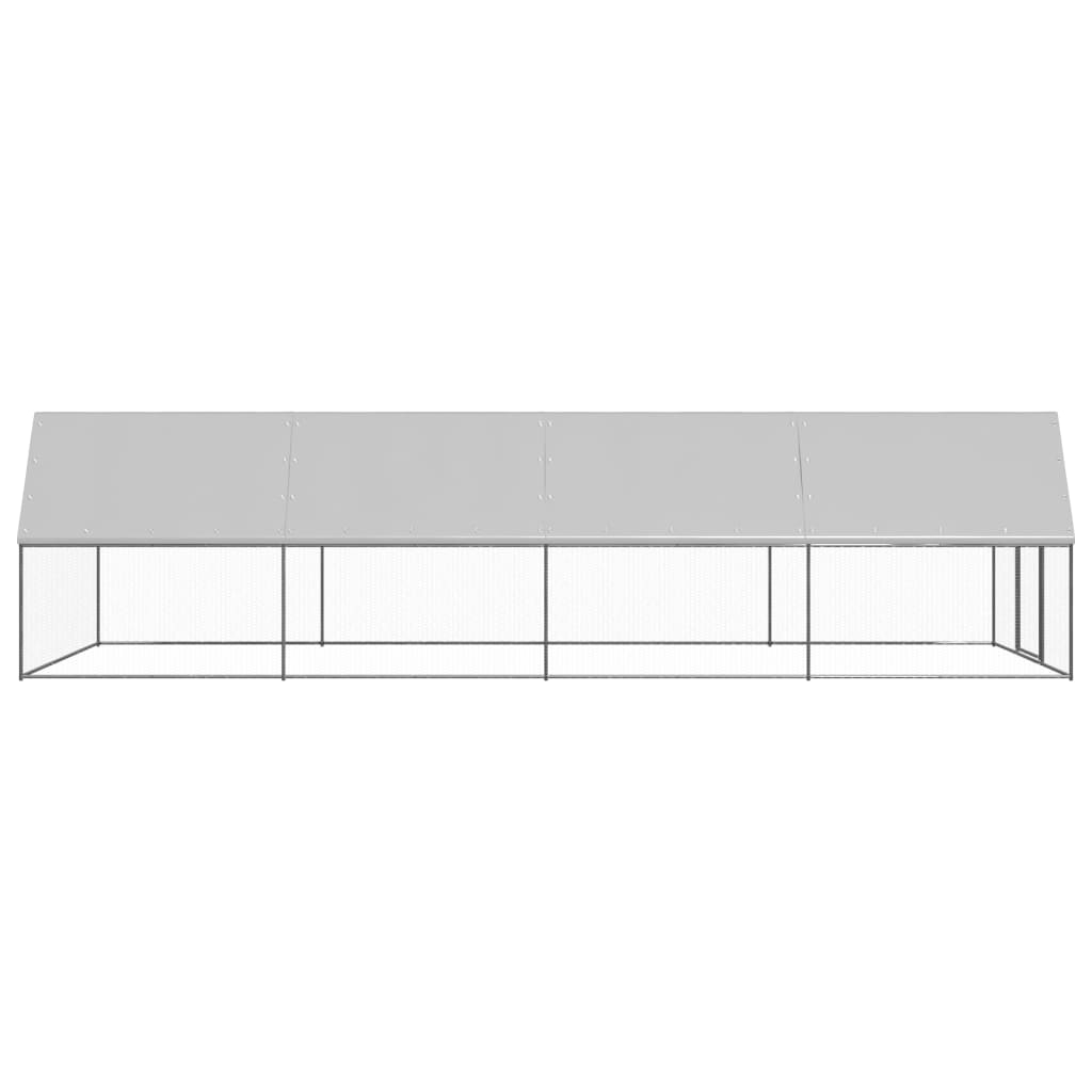 vidaXL Coteț de păsări pentru exterior, 3x8x2 m, oțel galvanizat