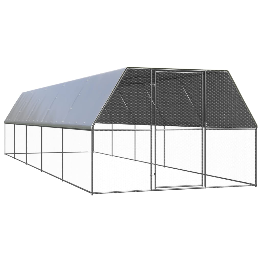vidaXL Coteț de păsări pentru exterior, 3x10x2 m, oțel galvanizat vidaXL Coteț de păsări pentru exterior, 3x10x2 m, oțel galvanizat