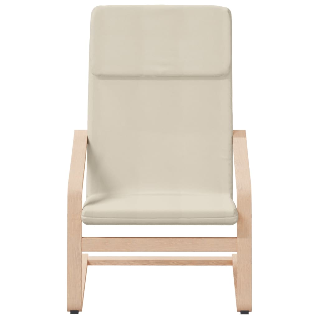 vidaXL Scaun de relaxare cu taburet, crem, textil vidaXL Scaun de relaxare cu taburet, crem, textil