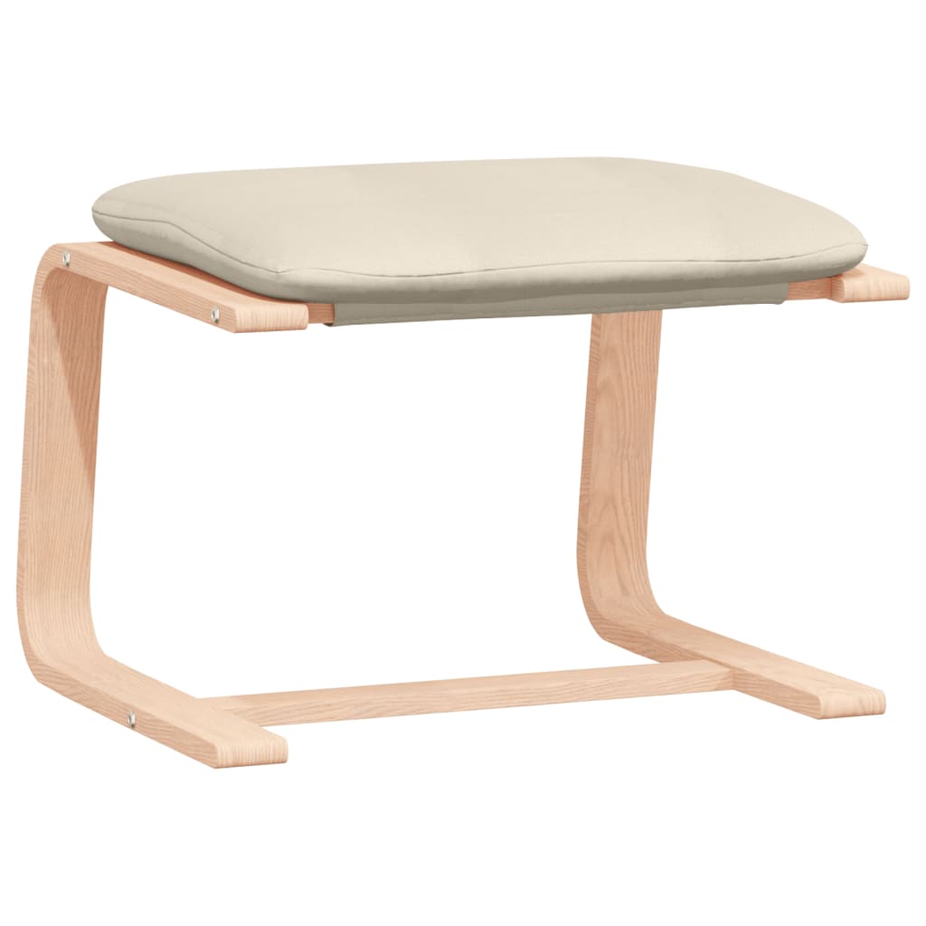 vidaXL Scaun de relaxare cu taburet, crem, textil vidaXL Scaun de relaxare cu taburet, crem, textil