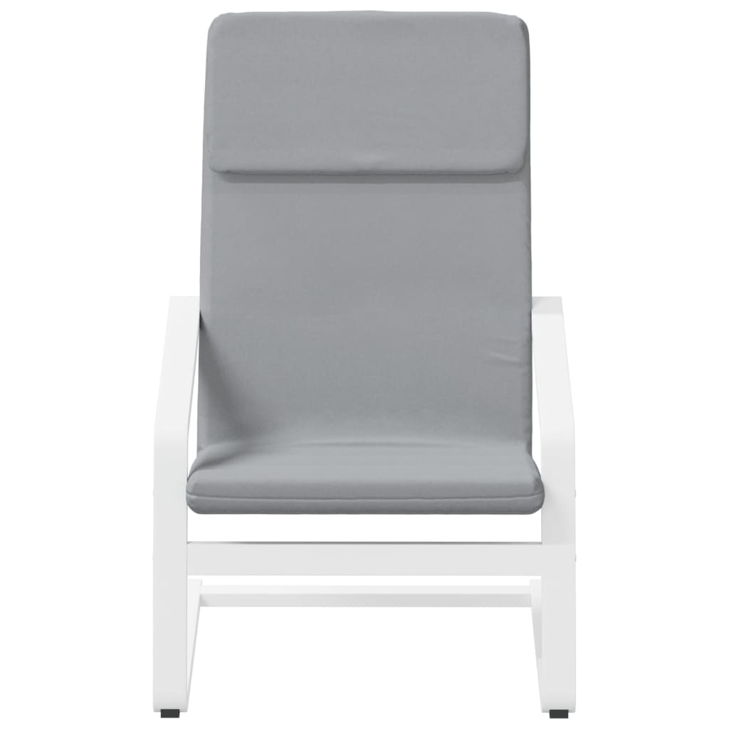vidaXL Scaun de relaxare cu taburet, gri deschis, textil vidaXL Scaun de relaxare cu taburet, gri deschis, textil