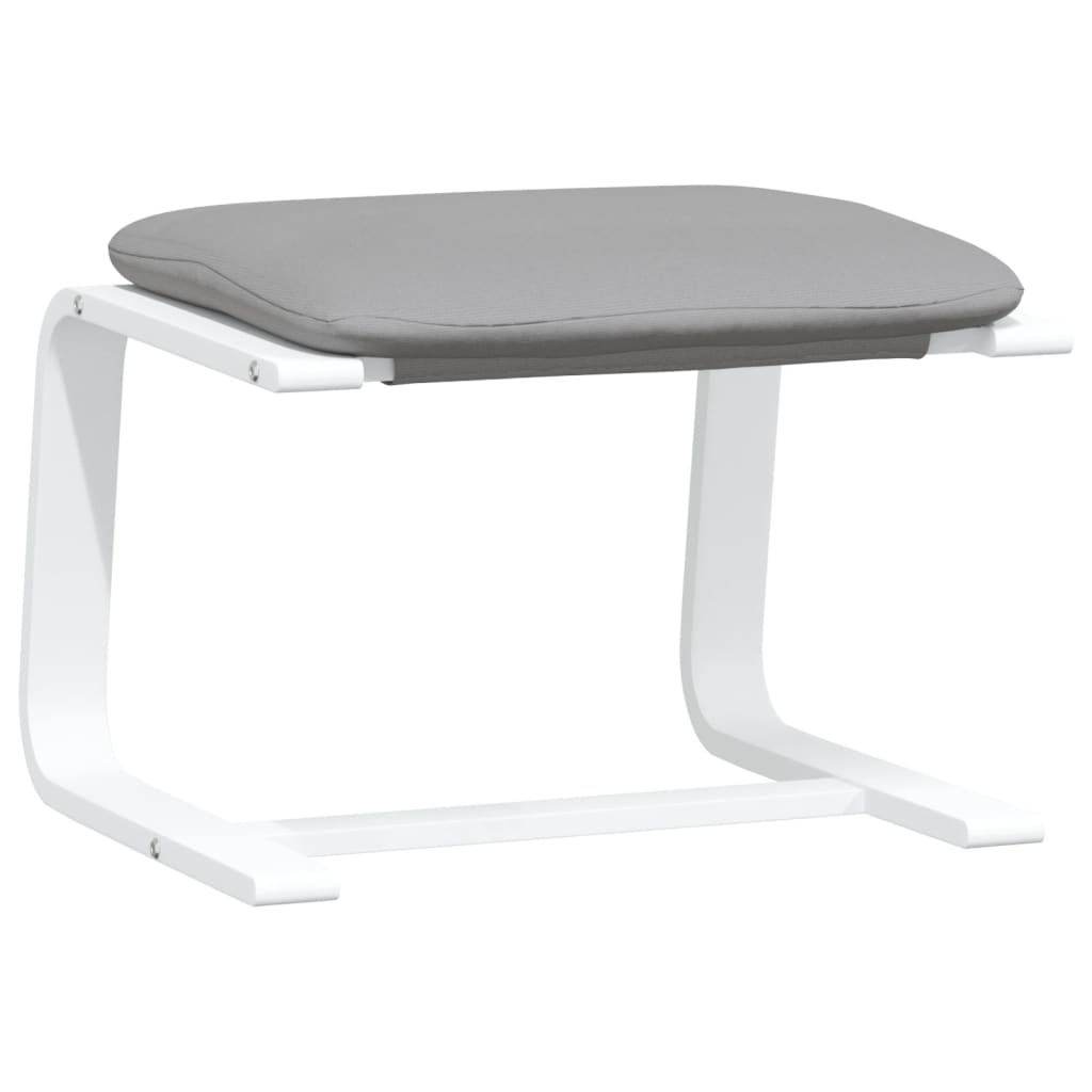 vidaXL Scaun de relaxare cu taburet, gri deschis, textil vidaXL Scaun de relaxare cu taburet, gri deschis, textil