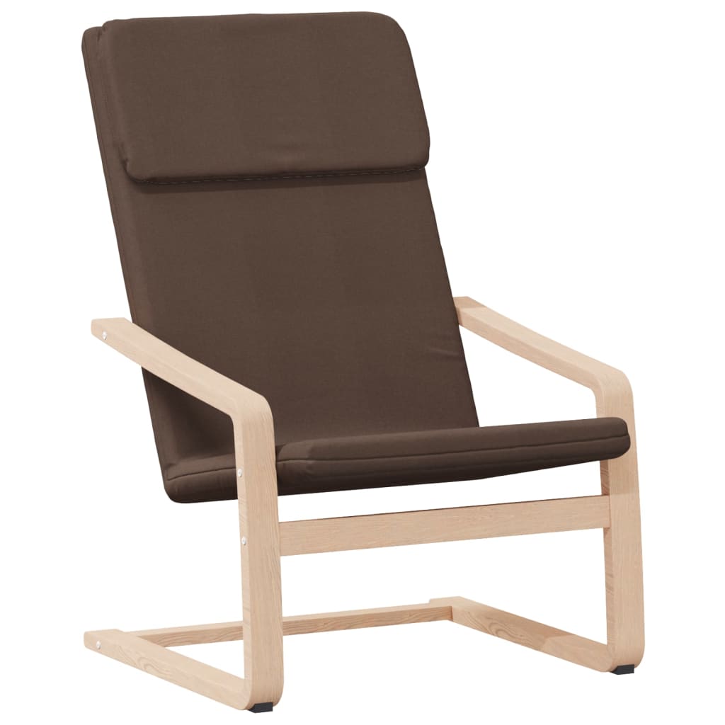 vidaXL Scaun de relaxare cu taburet, maro închis, material textil vidaXL Scaun de relaxare cu taburet, maro închis, material textil