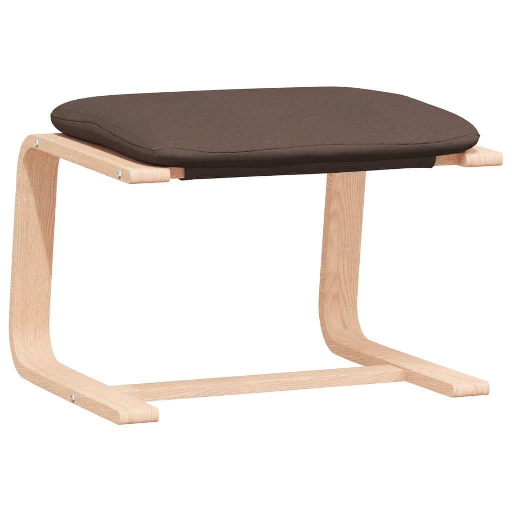 vidaXL Scaun de relaxare cu taburet, maro închis, material textil vidaXL Scaun de relaxare cu taburet, maro închis, material textil