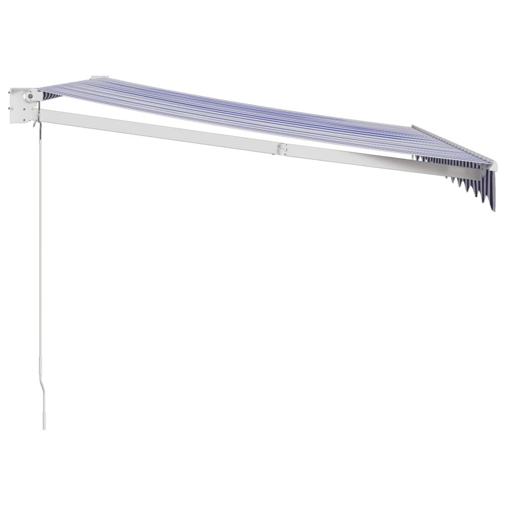 vidaXL Copertină retractabilă albastru/alb, 3,5x2,5 m, textil/aluminiu vidaXL Copertină retractabilă albastru/alb, 3,5x2,5 m, textil/aluminiu