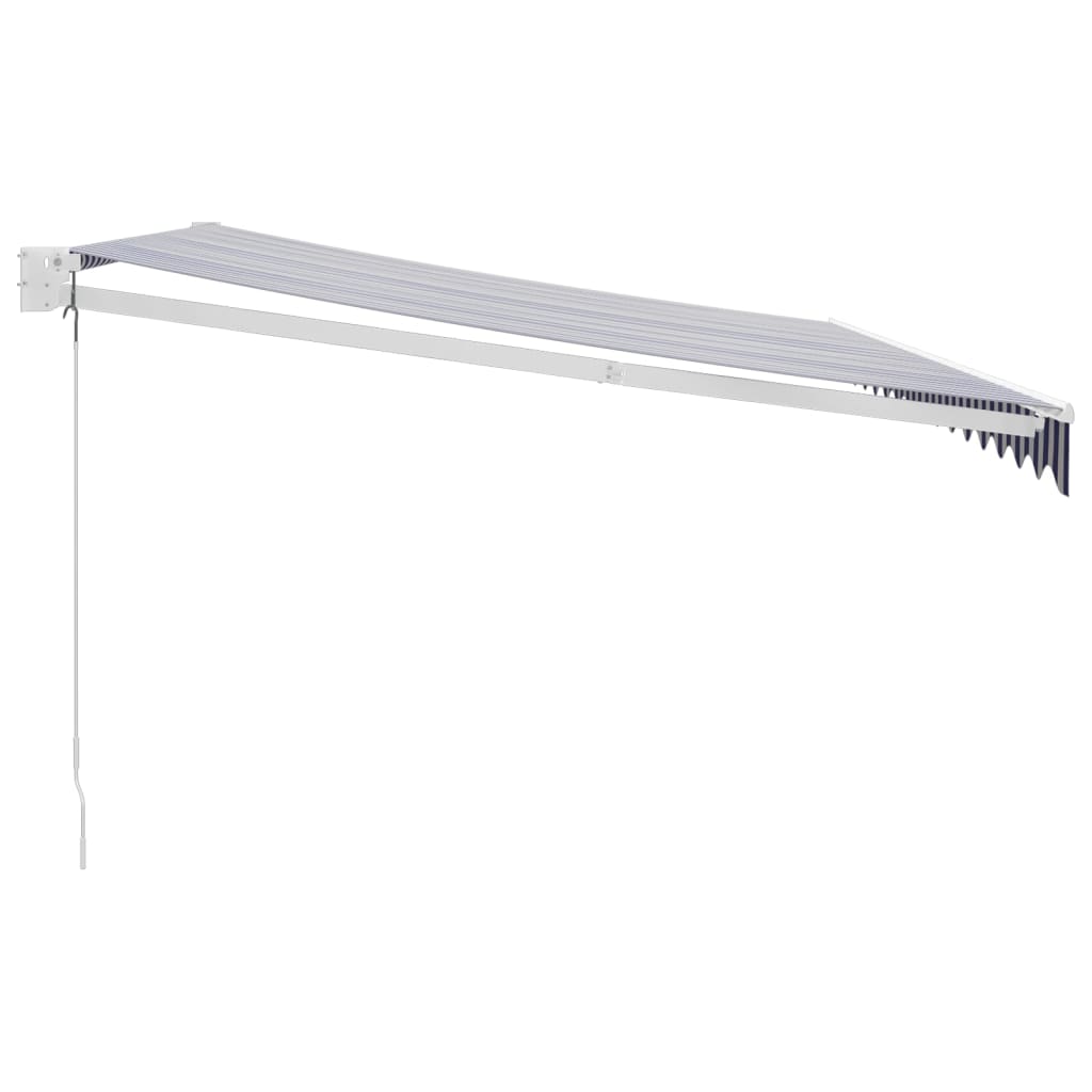 vidaXL Copertină retractabilă albastru/alb, 4,5x3 m, textil/aluminiu vidaXL Copertină retractabilă albastru/alb, 4,5x3 m, textil/aluminiu