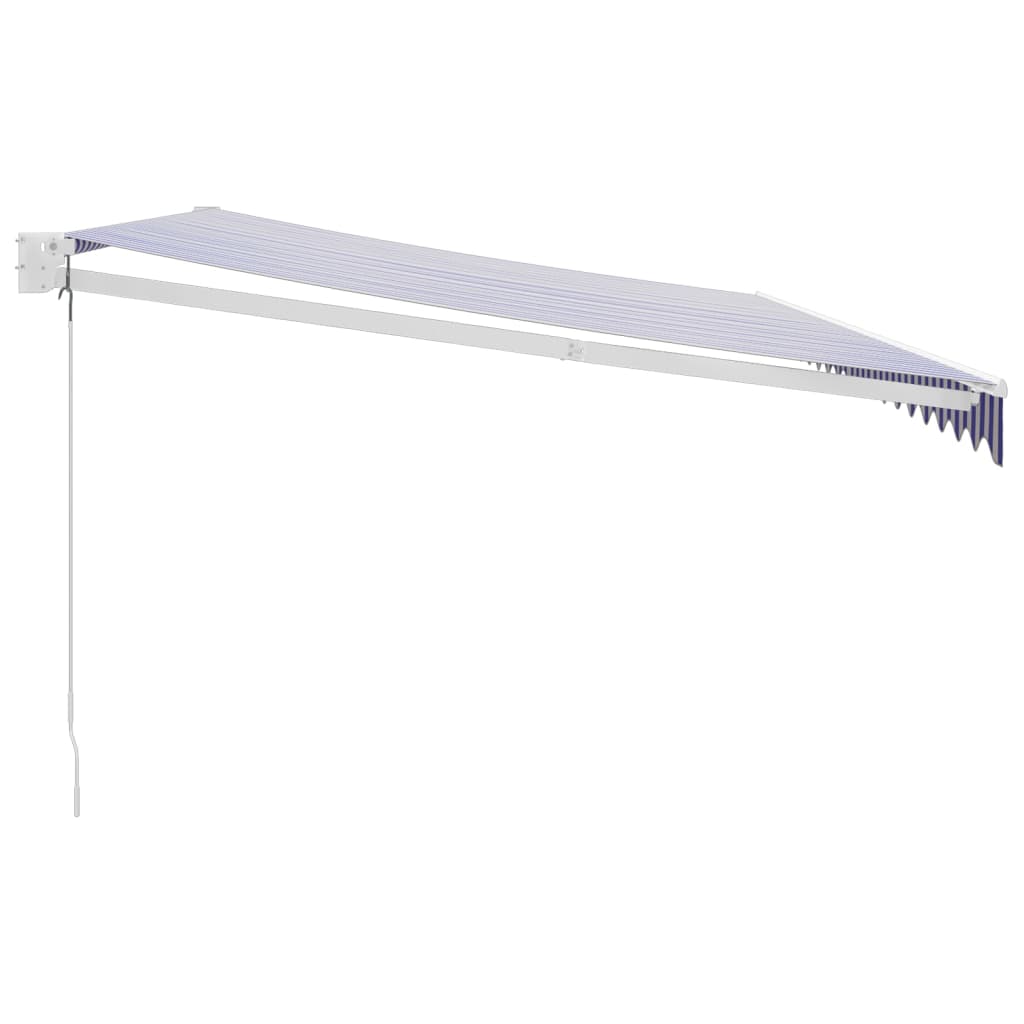 vidaXL Copertină retractabilă albastru/alb, 5x3 m, textil/aluminiu