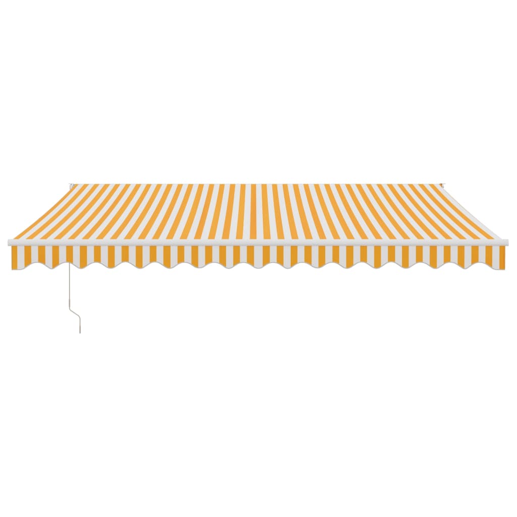 vidaXL Copertină retractabilă, galben/alb, 4,5x3 m, textil/aluminiu