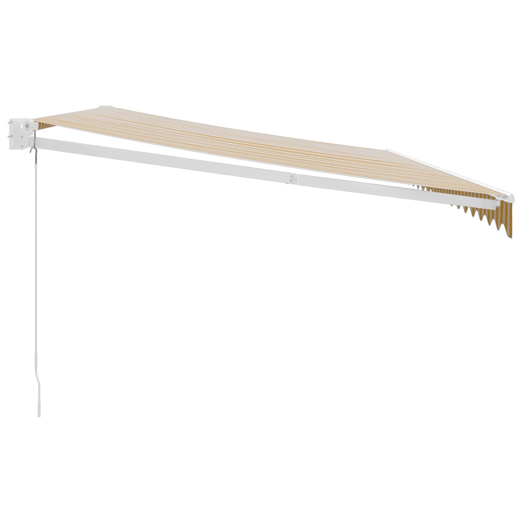 vidaXL Copertină retractabilă, galben/alb, 5x3 m, textil/aluminiu