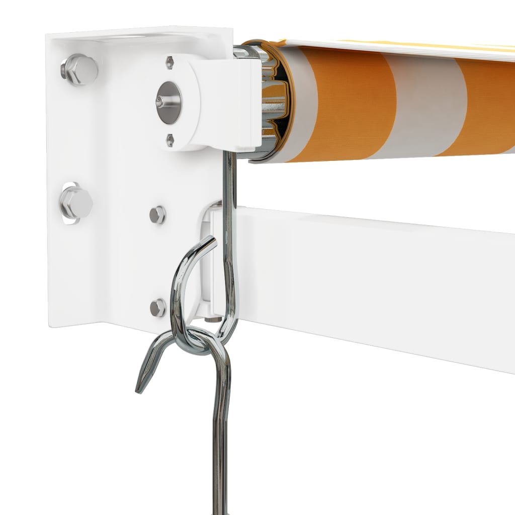 vidaXL Copertină retractabilă, galben/alb, 5x3 m, textil/aluminiu