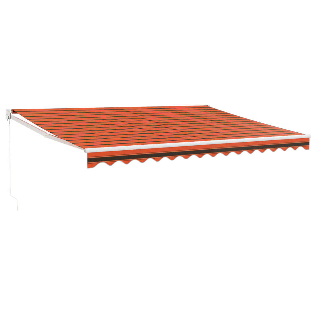 vidaXL Copertină retractabilă portocaliu/maro 4,5x3 m, textil/aluminiu vidaXL Copertină retractabilă portocaliu/maro 4,5x3 m, textil/aluminiu