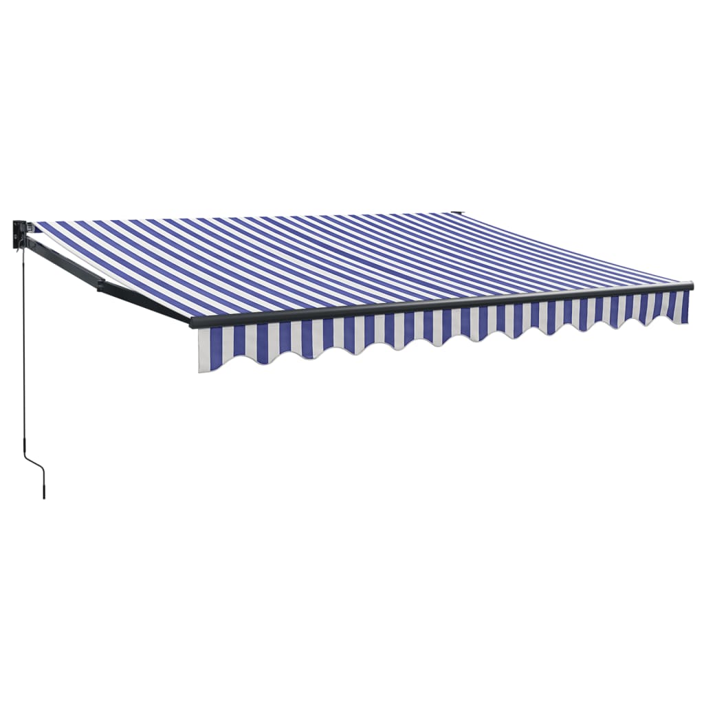 vidaXL Copertină retractabilă albastru/alb, 3x2,5 m, textil/aluminiu vidaXL Copertină retractabilă albastru/alb, 3x2,5 m, textil/aluminiu