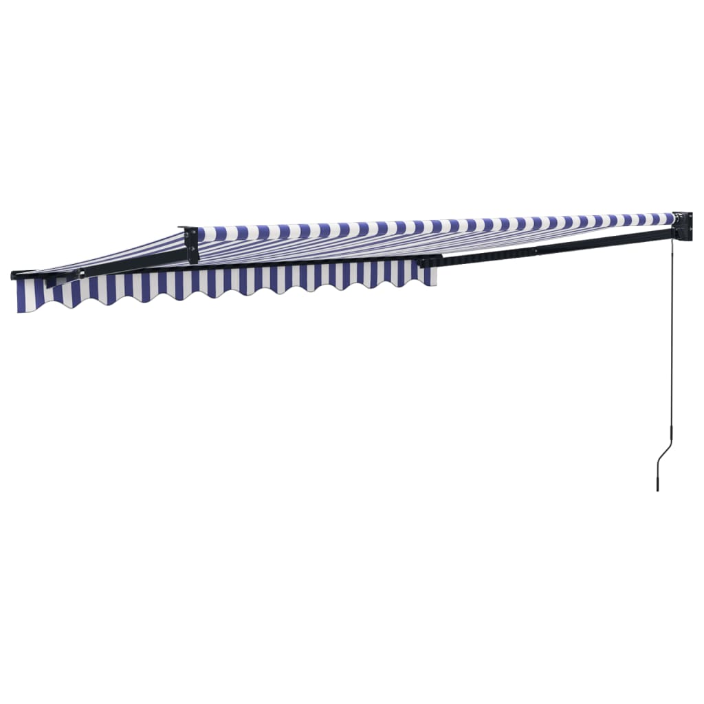vidaXL Copertină retractabilă albastru/alb, 3x2,5 m, textil/aluminiu vidaXL Copertină retractabilă albastru/alb, 3x2,5 m, textil/aluminiu