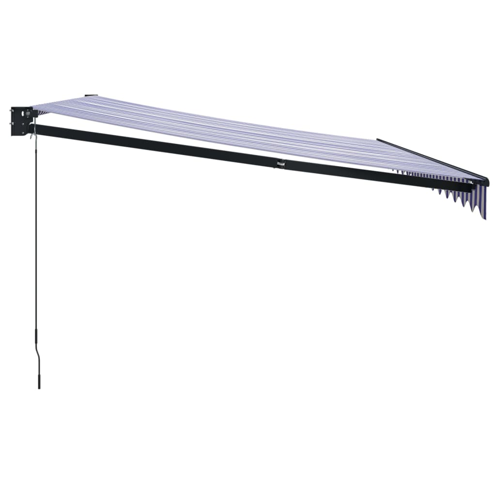 vidaXL Copertină retractabilă albastru/alb, 4x3 m, textil/aluminiu