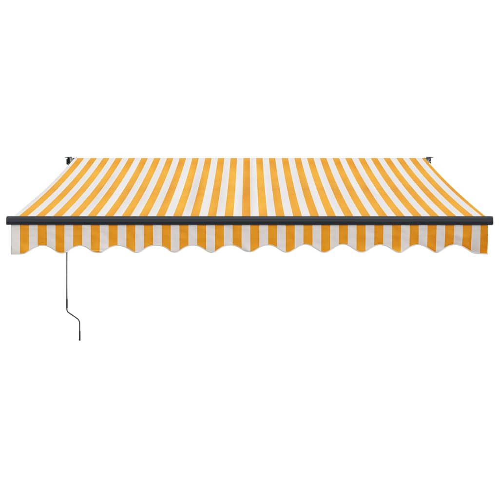 vidaXL Copertină retractabilă, galben/alb, 3x2,5 m, textil/aluminiu vidaXL Copertină retractabilă, galben/alb, 3x2,5 m, textil/aluminiu