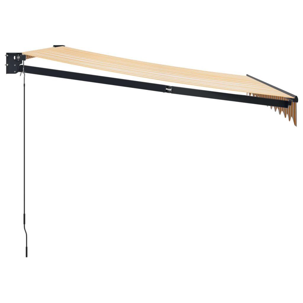 vidaXL Copertină retractabilă, galben/alb, 3x2,5 m, textil/aluminiu vidaXL Copertină retractabilă, galben/alb, 3x2,5 m, textil/aluminiu