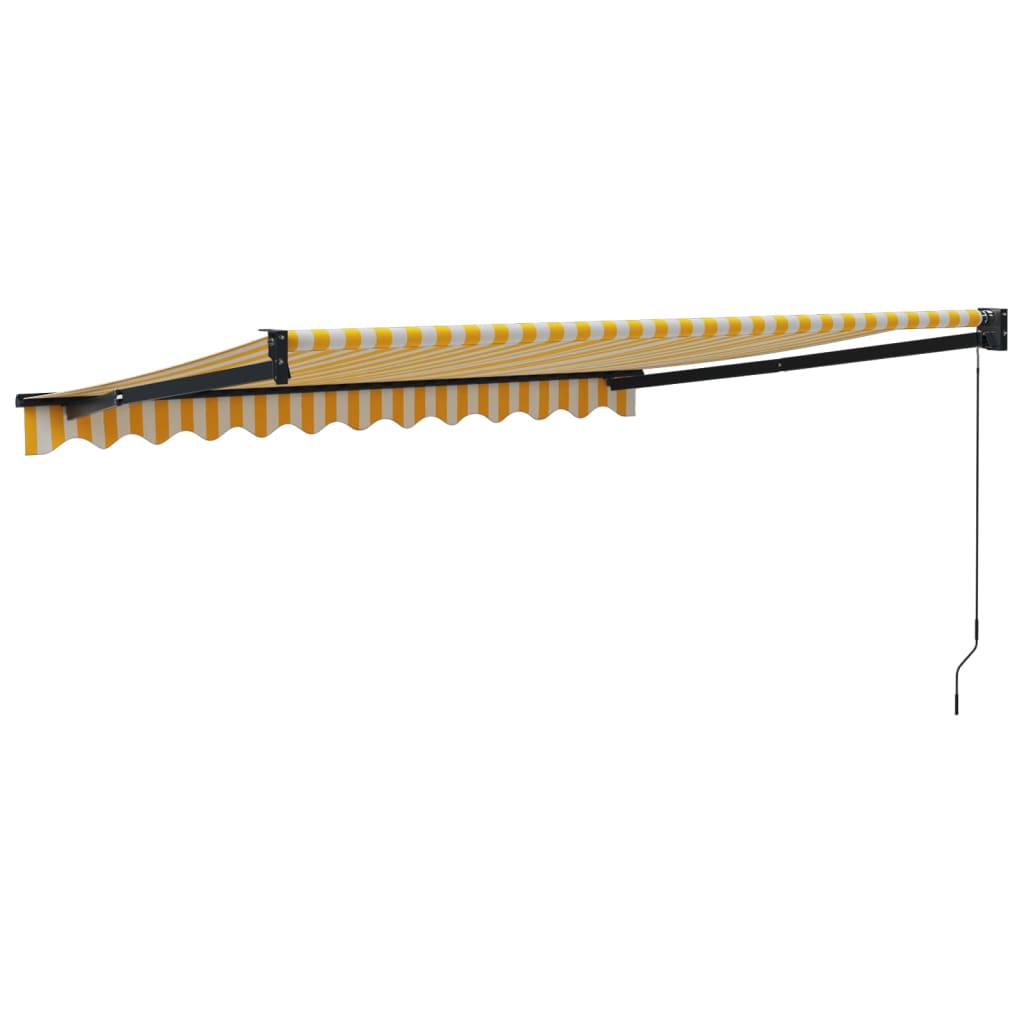 vidaXL Copertină retractabilă, galben/alb, 3x2,5 m, textil/aluminiu vidaXL Copertină retractabilă, galben/alb, 3x2,5 m, textil/aluminiu