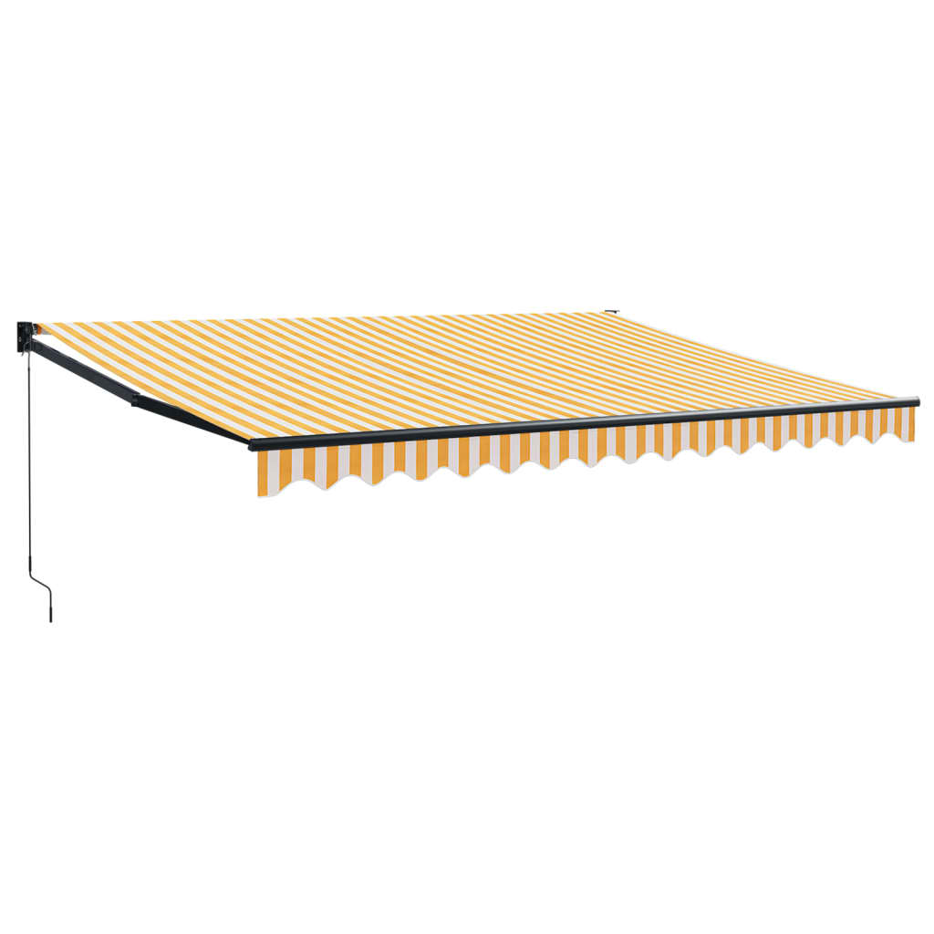 vidaXL Copertină retractabilă galben și alb, 4x3 m, textil și aluminiu vidaXL Copertină retractabilă galben și alb, 4x3 m, textil și aluminiu