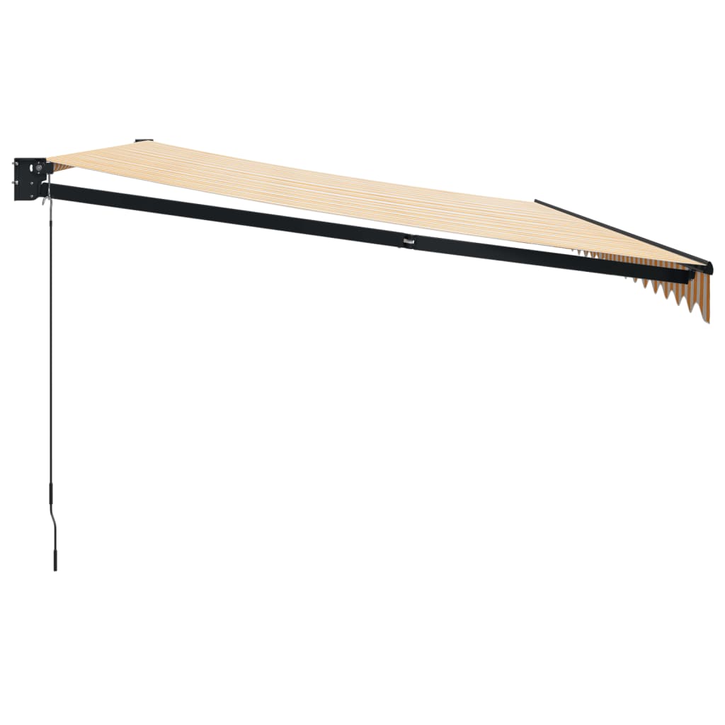 vidaXL Copertină retractabilă, galben/alb, 5x3 m, textil/aluminiu