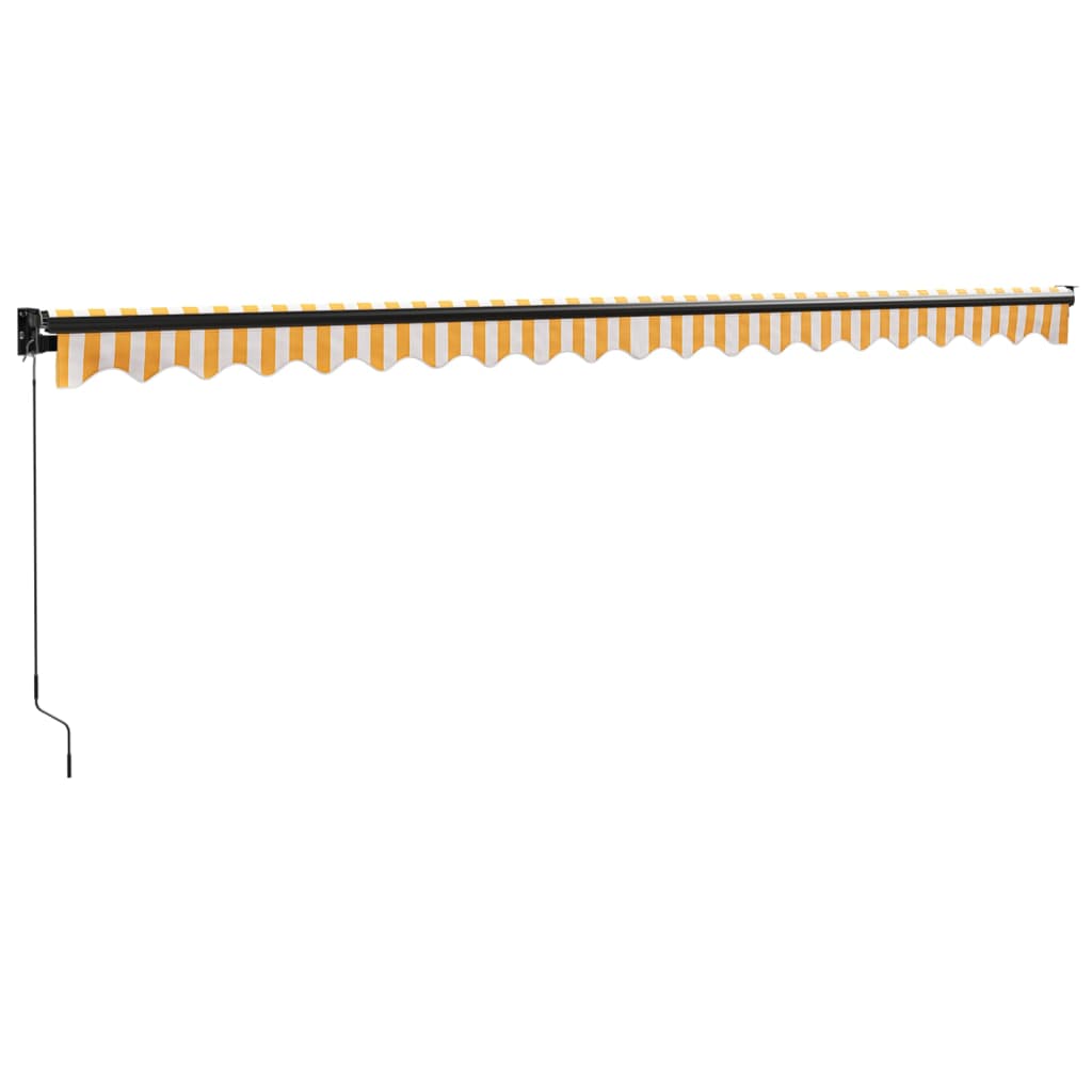 vidaXL Copertină retractabilă, galben/alb, 5x3 m, textil/aluminiu