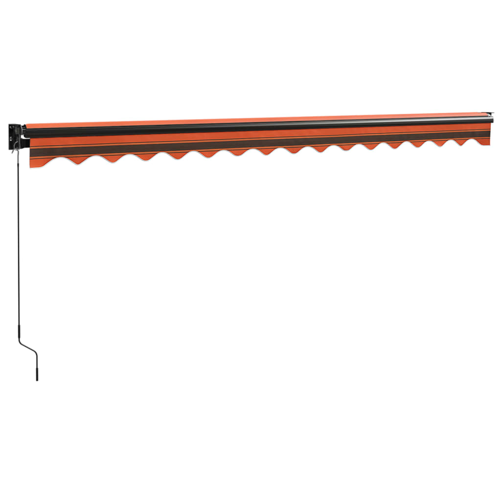 vidaXL Copertină retractabilă portocaliu/maro 4,5x3 m, textil/aluminiu