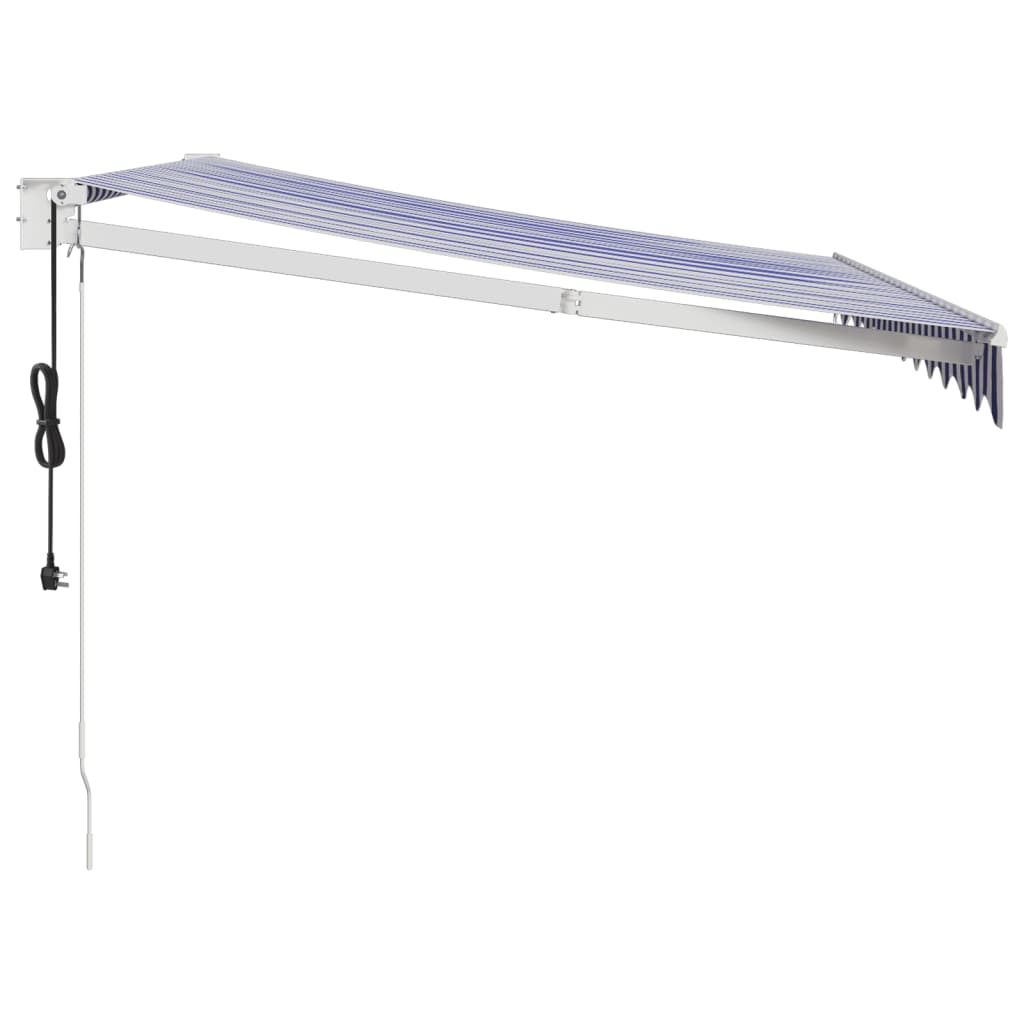 vidaXL Copertina automată retractabilă, albastru și alb, 3,5x2,5 m vidaXL Copertina automată retractabilă, albastru și alb, 3,5x2,5 m