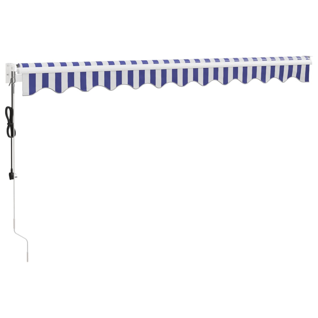 vidaXL Copertina automată retractabilă, albastru și alb, 3,5x2,5 m vidaXL Copertina automată retractabilă, albastru și alb, 3,5x2,5 m
