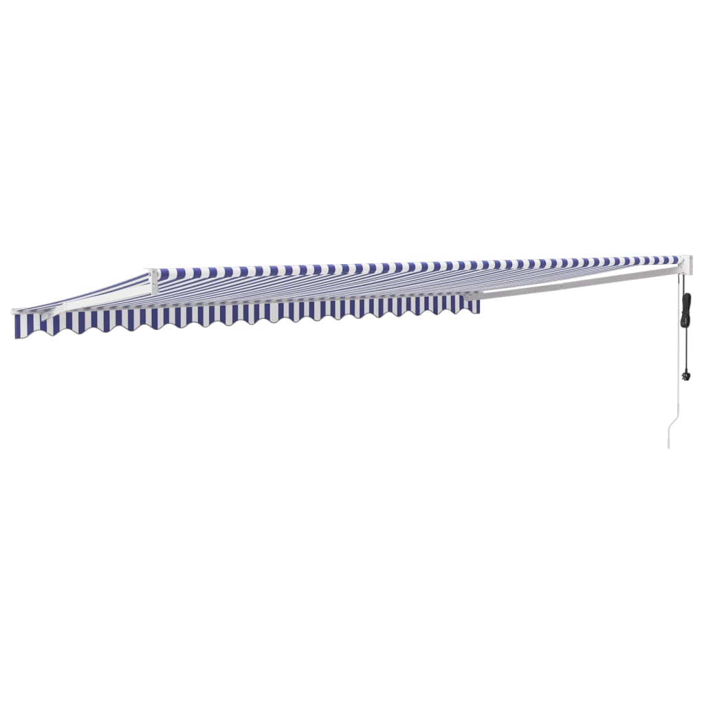 vidaXL Copertină retractabilă automată, albastru și alb, 5x3 m vidaXL Copertină retractabilă automată, albastru și alb, 5x3 m