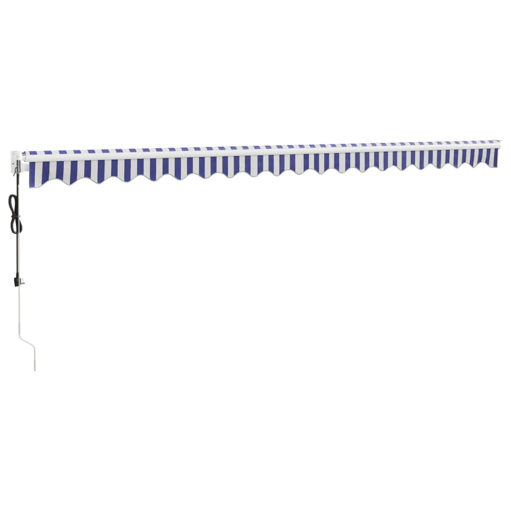 vidaXL Copertină retractabilă automată, albastru și alb, 5x3 m vidaXL Copertină retractabilă automată, albastru și alb, 5x3 m
