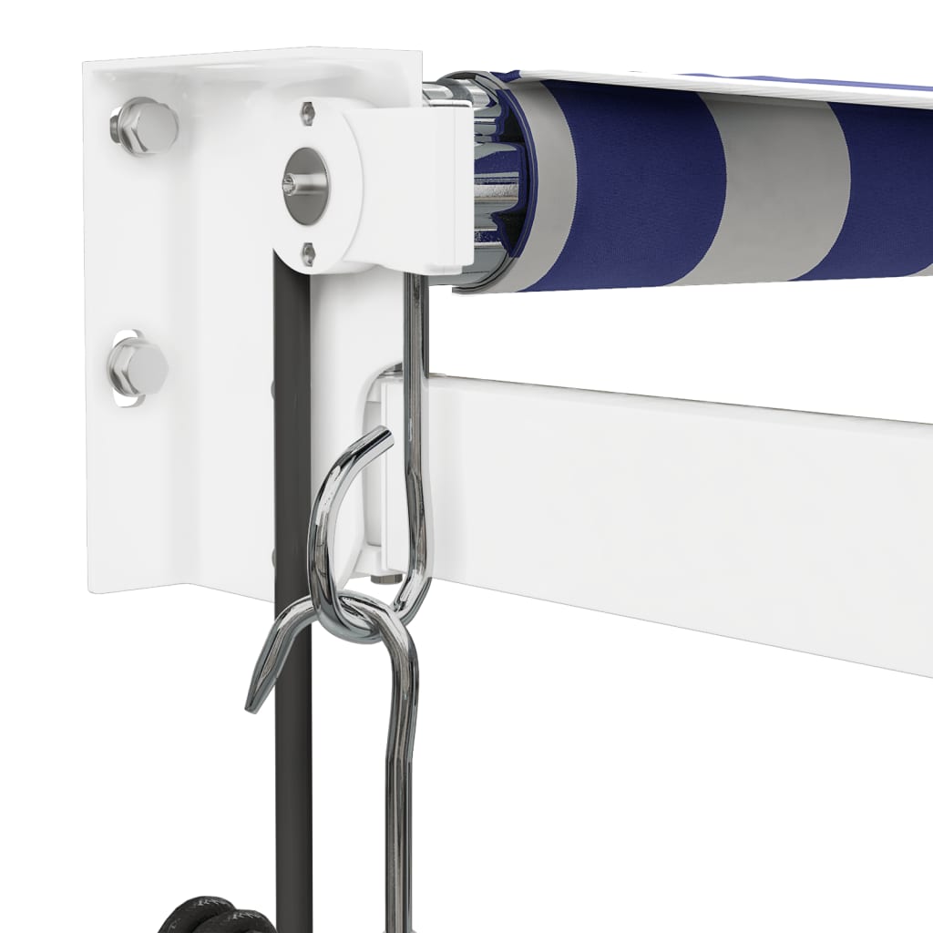 vidaXL Copertină retractabilă automată, albastru și alb, 5x3 m vidaXL Copertină retractabilă automată, albastru și alb, 5x3 m