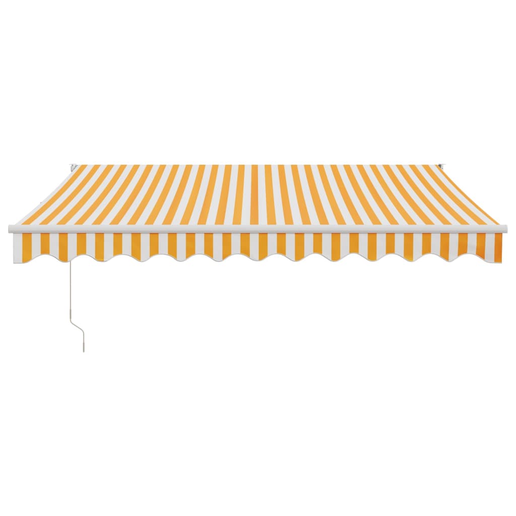 vidaXL Copertină retractabilă automată, galben și alb, 3x2,5 m vidaXL Copertină retractabilă automată, galben și alb, 3x2,5 m